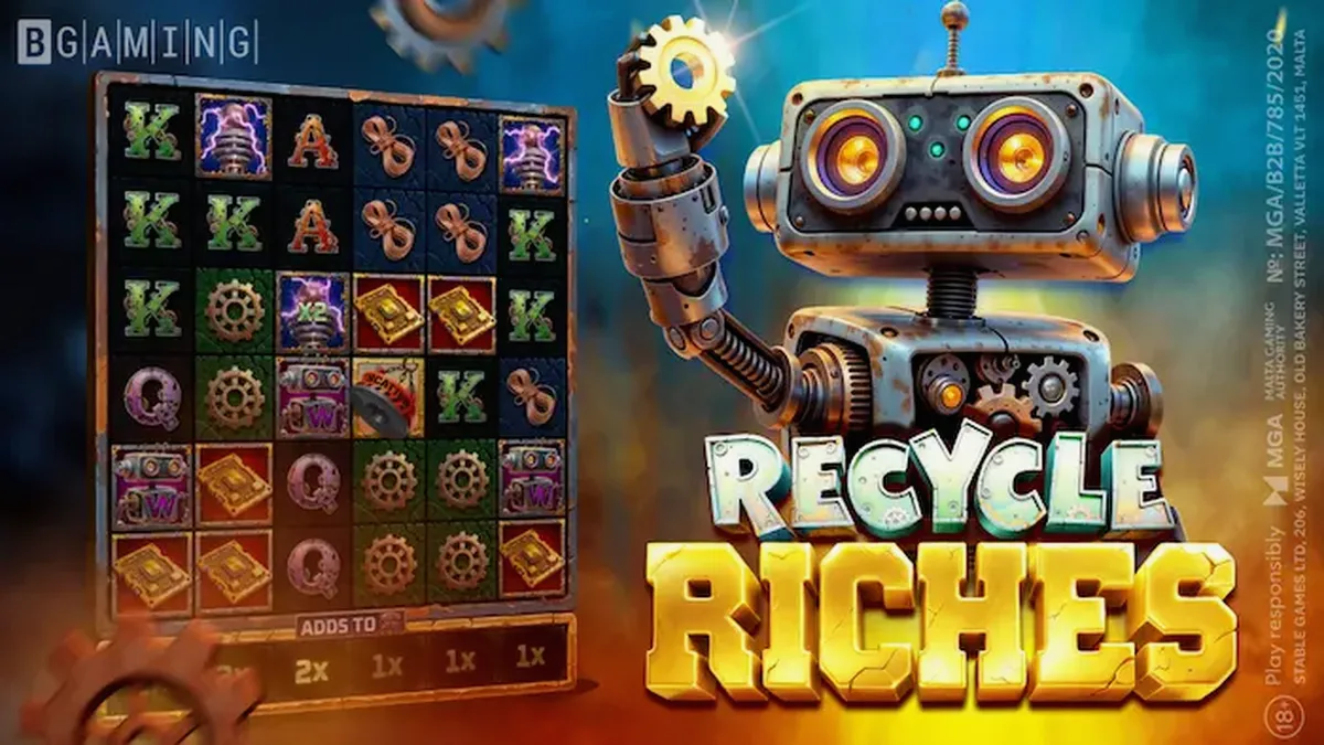 Tampilan antarmuka game slot The Recycle Riches di layar ponsel